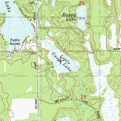 Topographic Map of Little Casey Lake, WI