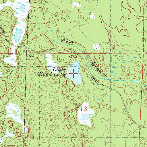 Topographic Map of Little Cloud Lake, WI