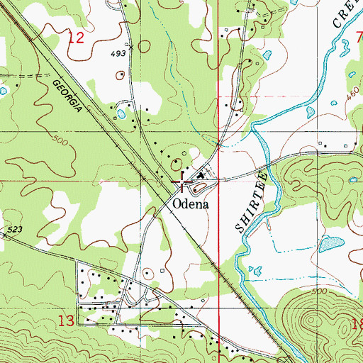 Topographic Map of Odena, AL