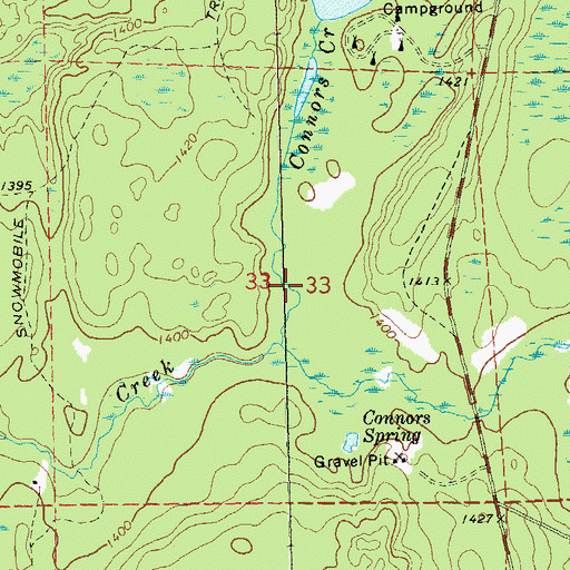 Topographic Map of Little Connors Creek, WI