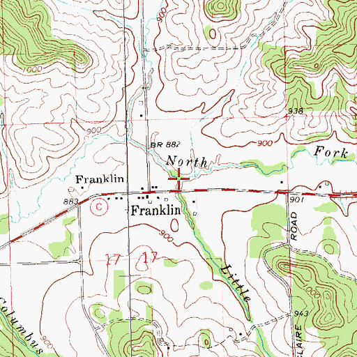 Topographic Map of Little Creek, WI