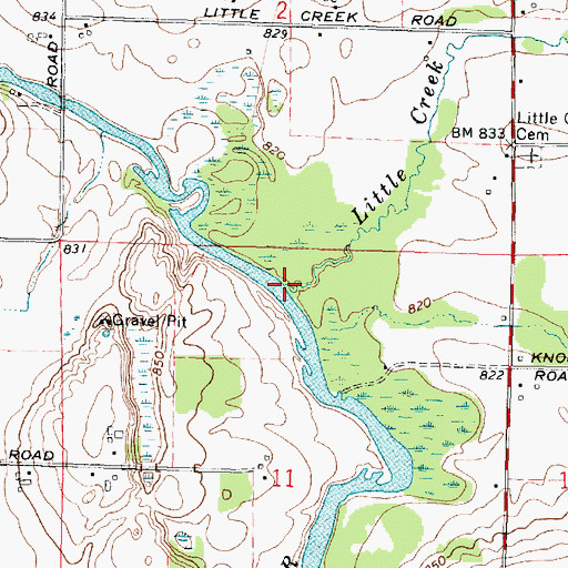 Topographic Map of Little Creek, WI