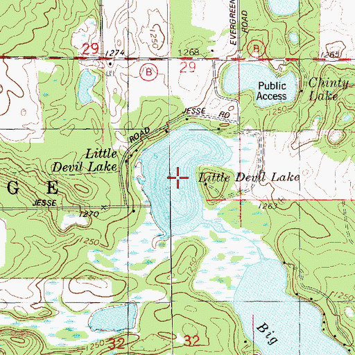 Topographic Map of Little Devil Lake, WI