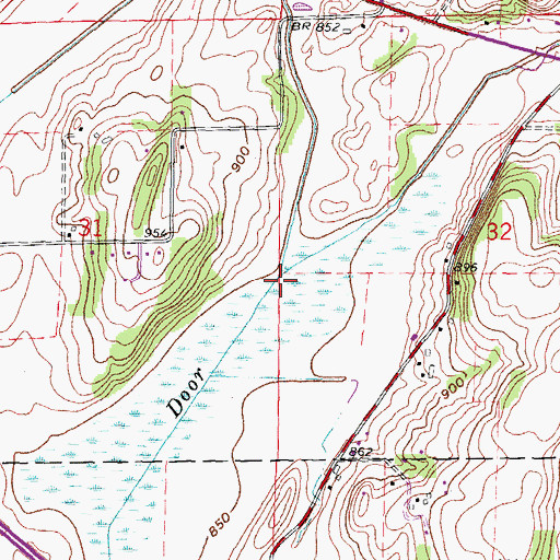 Topographic Map of Little Door Creek, WI