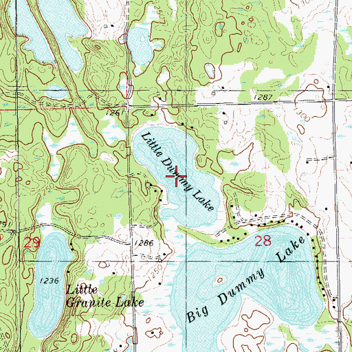 Topographic Map of Little Dummy Lake, WI