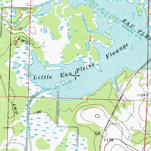 Topographic Map of Little Eau Pleine Flowage, WI