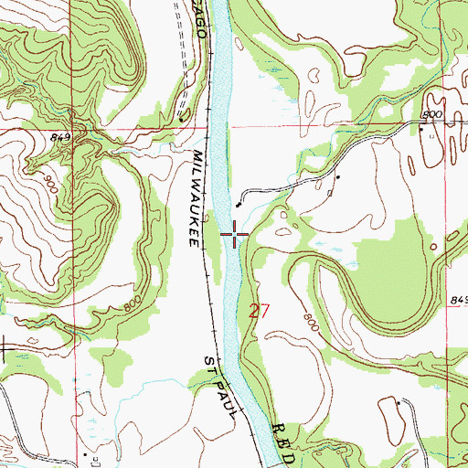 Topographic Map of Little Elk Creek, WI