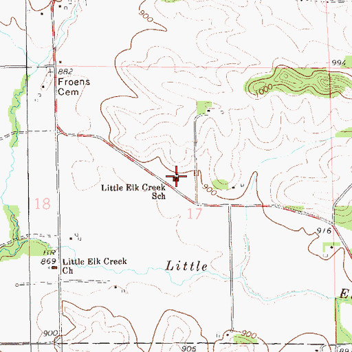 Topographic Map of Little Elk Creek School, WI