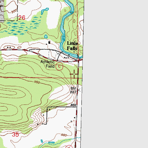 Topographic Map of Little Falls, WI