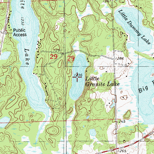 Topographic Map of Little Granite Lake, WI
