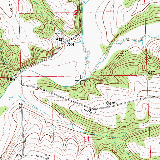 Topographic Map of Little Grant River, WI