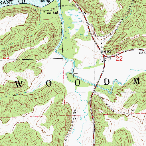 Topographic Map of Little Green River, WI
