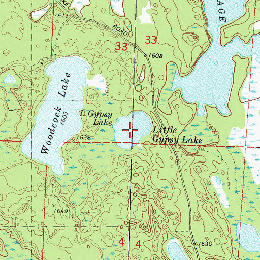 Topographic Map of Little Gypsy Lake, WI