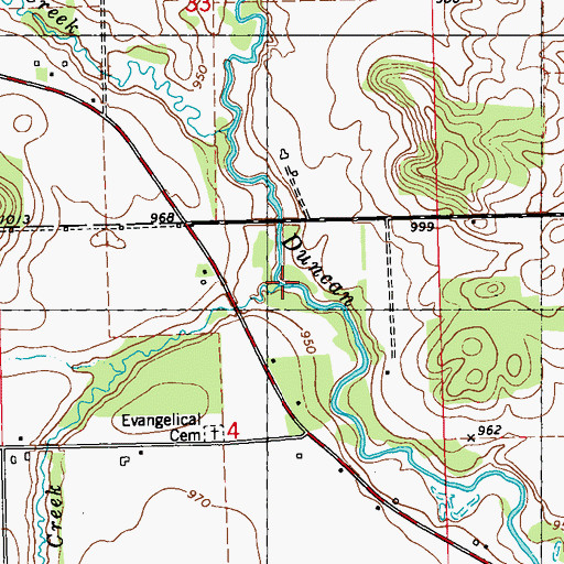 Topographic Map of Little Hay Creek, WI