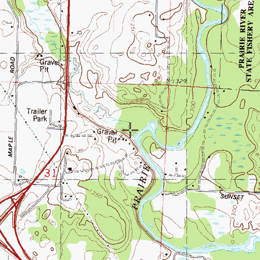 Topographic Map of Little Hay Meadow Creek, WI