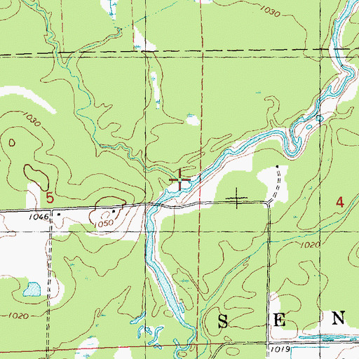 Topographic Map of Little Hemlock Creek, WI