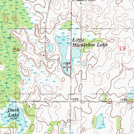 Topographic Map of Little Horseshoe Lake, WI