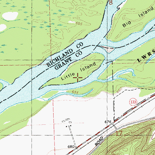 Topographic Map of Little Island, WI