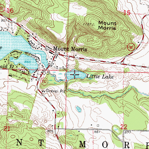 Topographic Map of Little Lake, WI