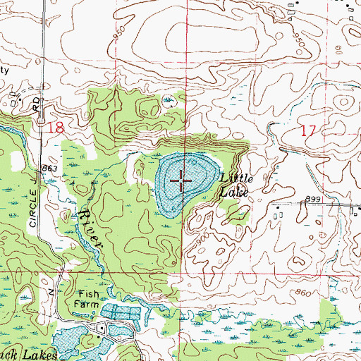 Topographic Map of Little Lake, WI