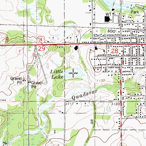 Topographic Map of Little Lake, WI