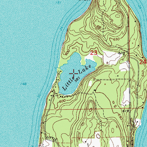 Topographic Map of Little Lake, WI