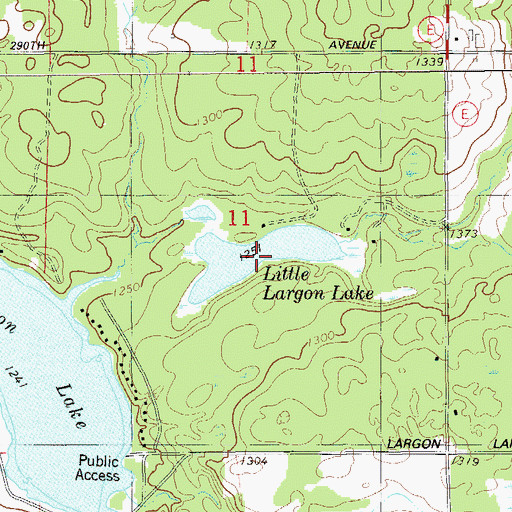 Topographic Map of Little Largon Lake, WI