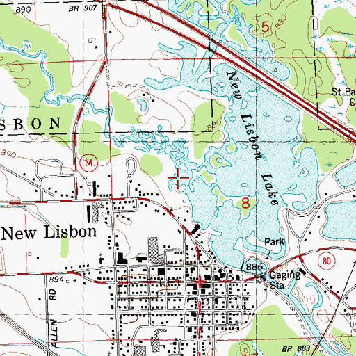 Topographic Map of Little Lemonweir River, WI