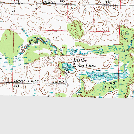 Topographic Map of Little Long Lake, WI