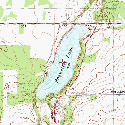 Topographic Map of Poquettes Lake, WI