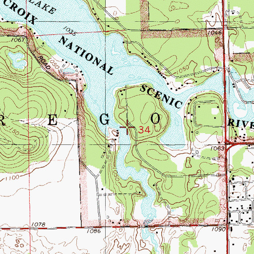 Topographic Map of Little Mackay Creek, WI