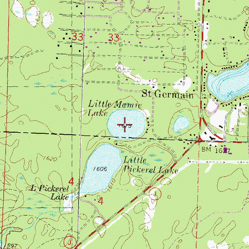 Topographic Map of Little Mamie Lake, WI