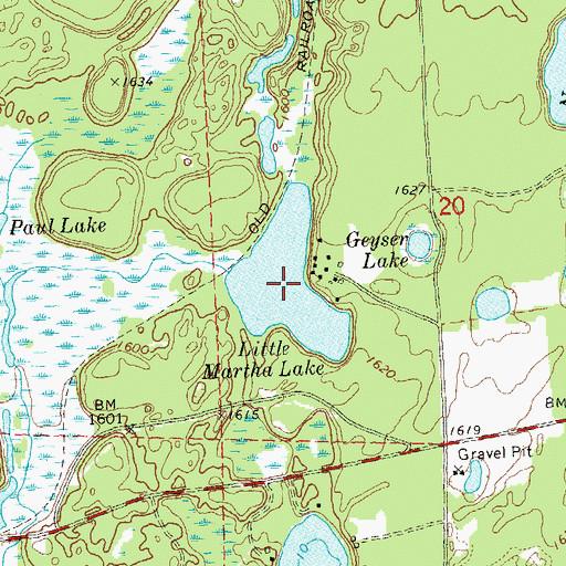 Topographic Map of Little Martha Lake, WI