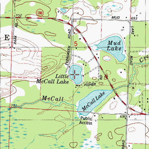 Topographic Map of Little McCall Lake, WI