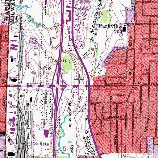 Topographic Map of Little Menomonee River, WI