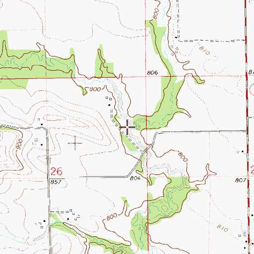 Topographic Map of Little Missouri Creek, WI