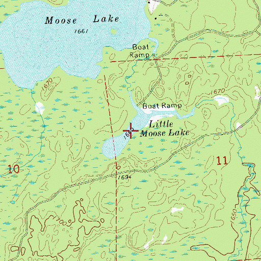 Topographic Map of Little Moose Lake, WI