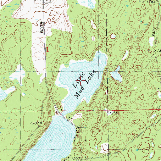 Topographic Map of Little Mud Lake, WI