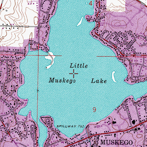 Topographic Map of Little Muskego Lake, WI