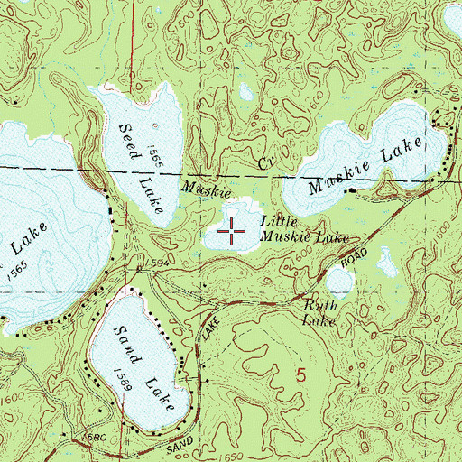 Topographic Map of Little Muskie Lake, WI