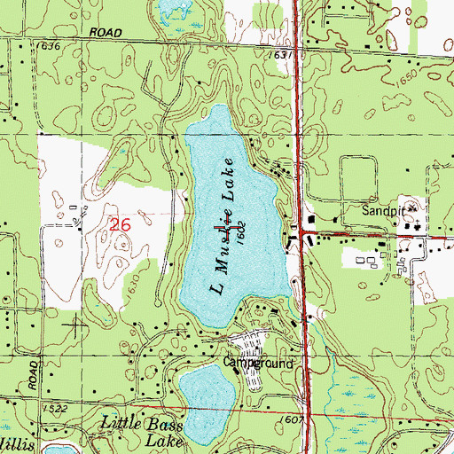 Topographic Map of Little Muskie Lake, WI