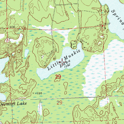Topographic Map of Little Muskie Lake, WI