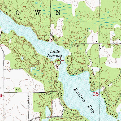 Topographic Map of Little Narrows, WI
