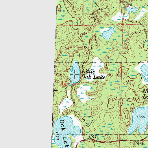 Topographic Map of Little Oak Lake, WI