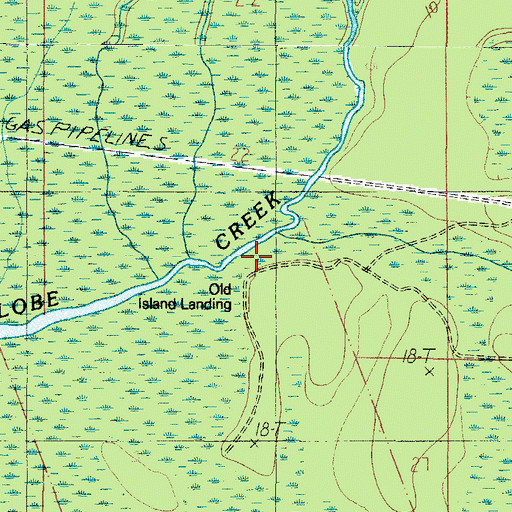 Topographic Map of Old Island Landing, AL