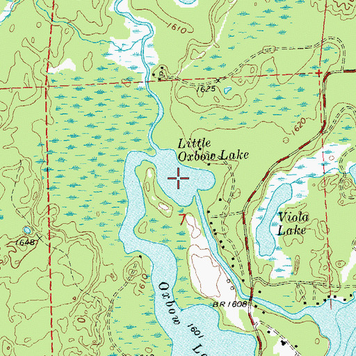 Topographic Map of Little Oxbow Lake, WI