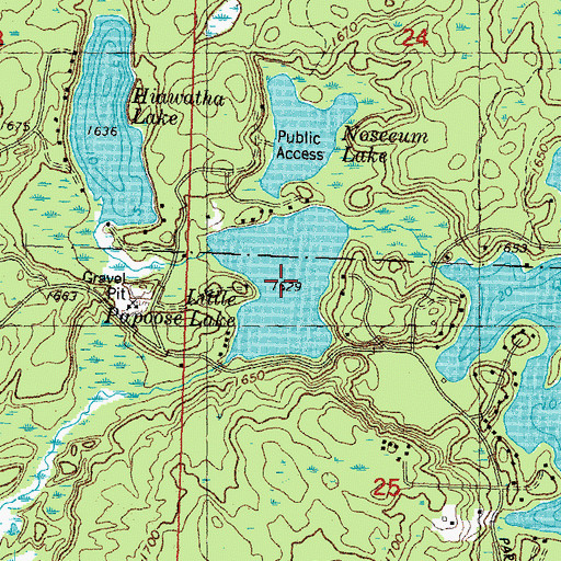 Topographic Map of Little Papoose Lake, WI
