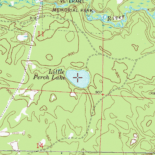 Topographic Map of Little Perch Lake, WI