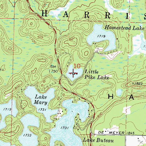 Topographic Map of Little Pike Lake, WI