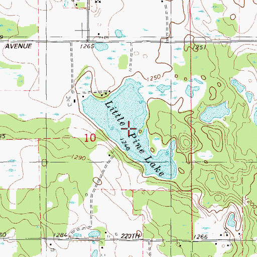 Topographic Map of Little Pine Lake, WI